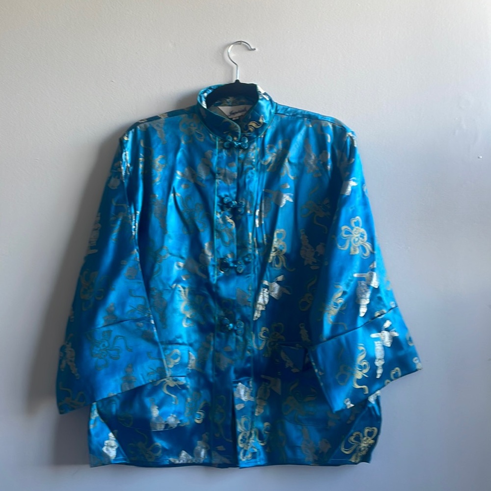 Vintage Blue Kimono Top Large